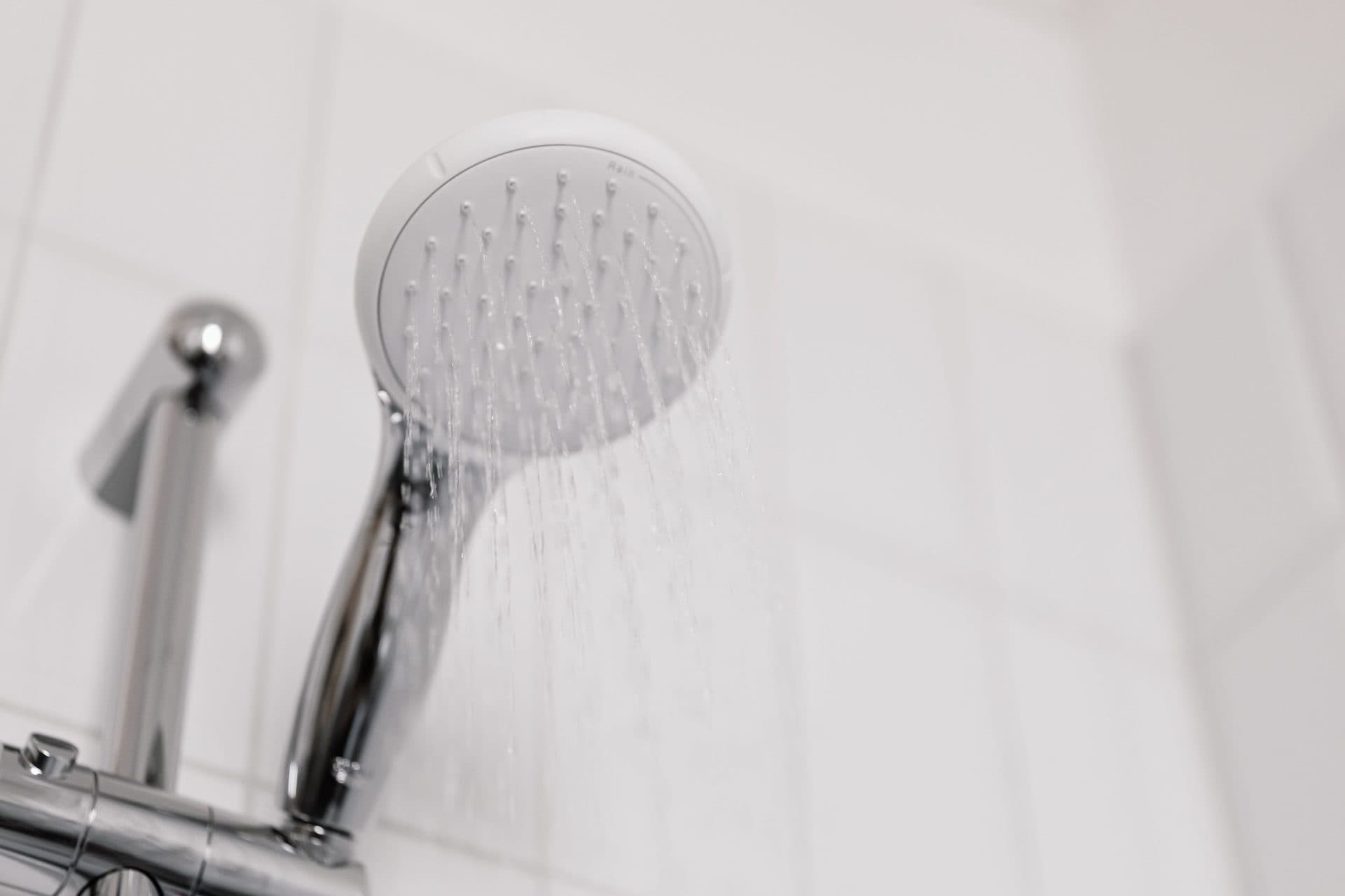 Water streaming from a shower