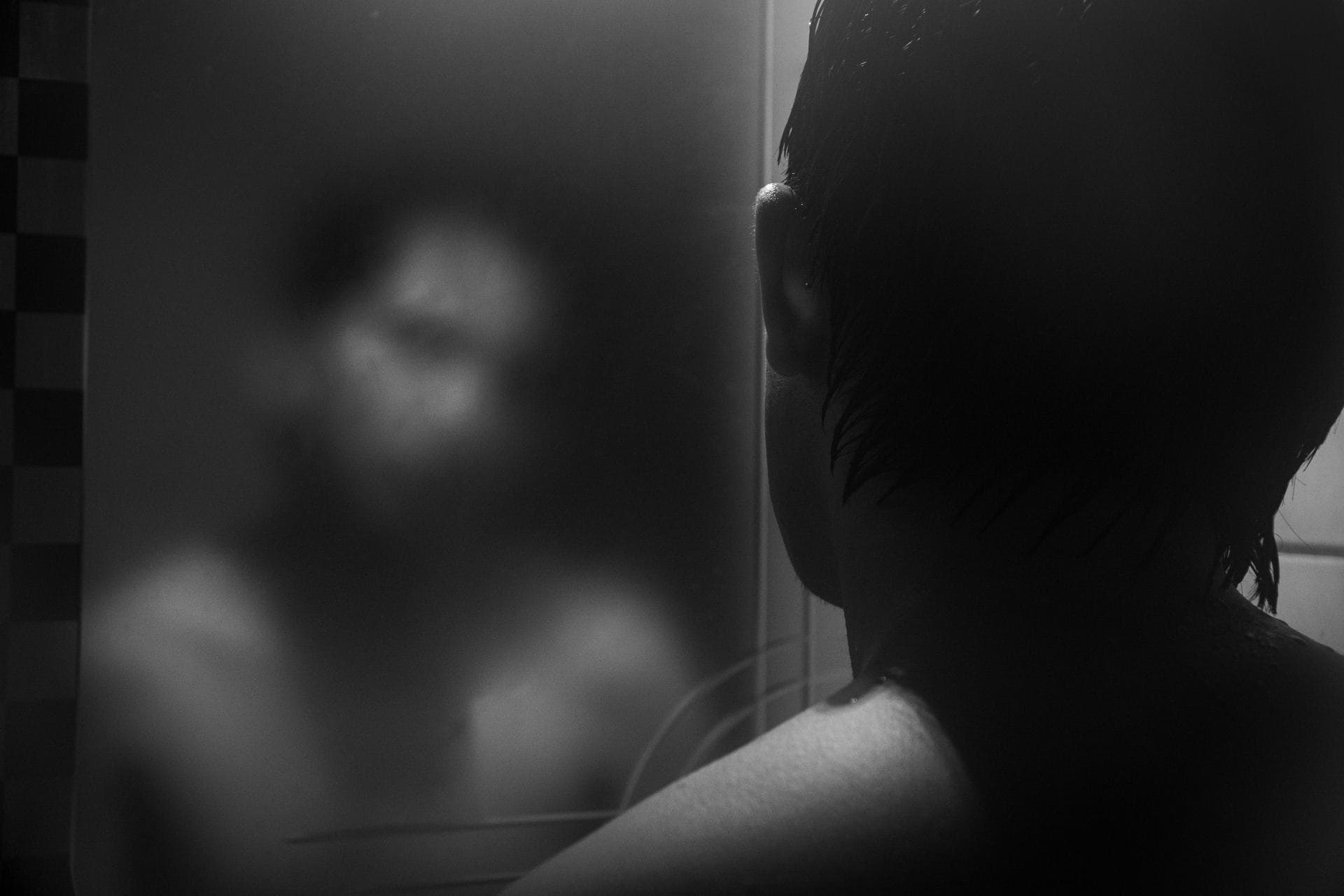 Condensation on a bathroom mirror