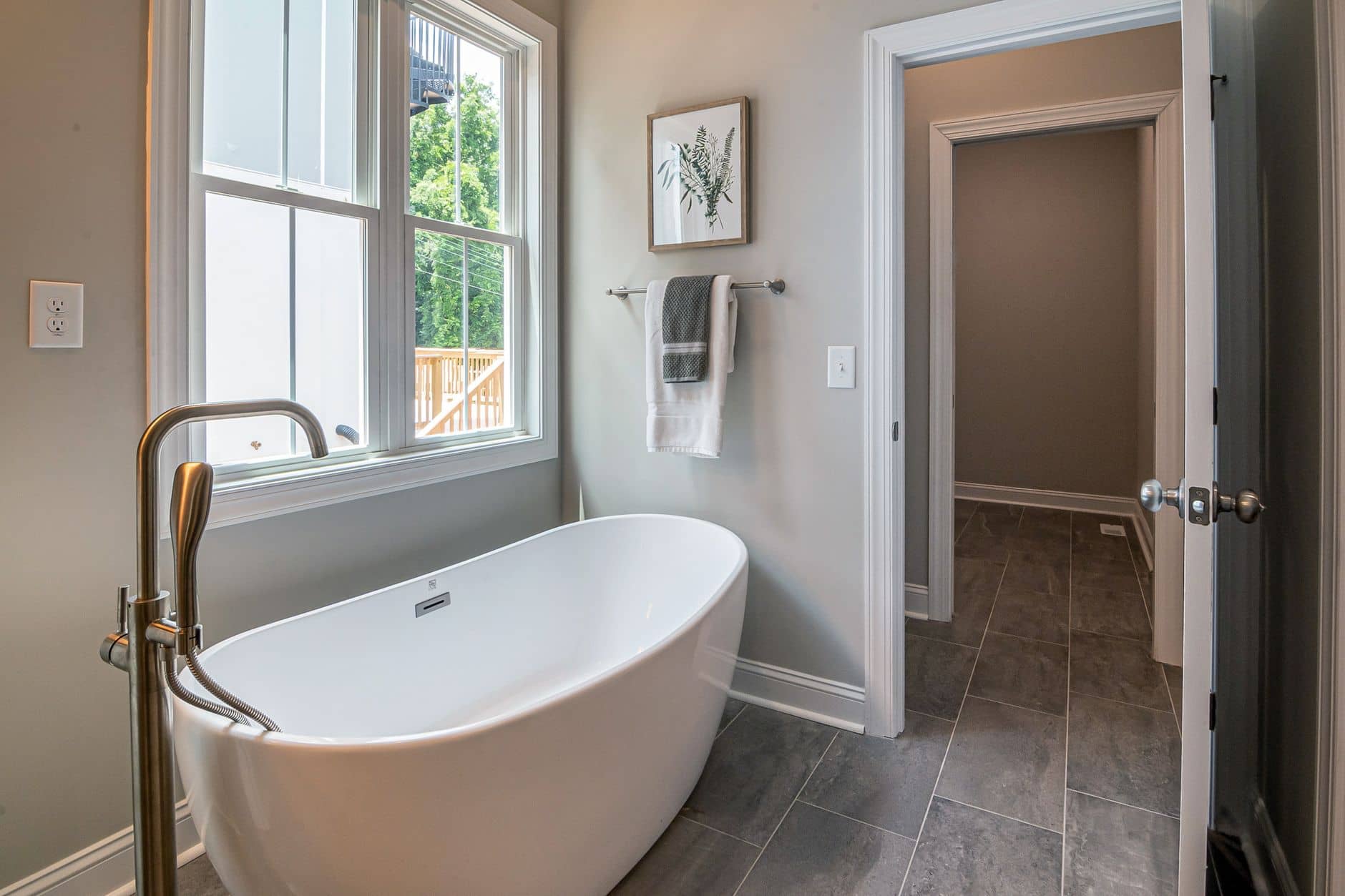 An open window in a bathroom