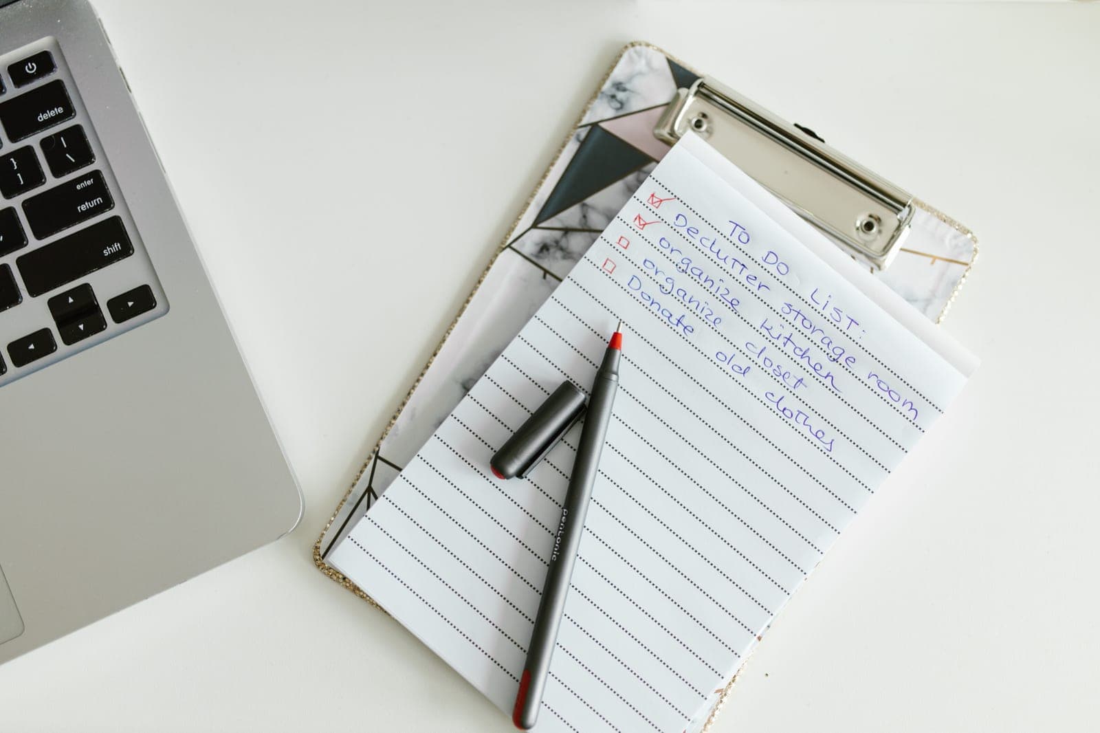 A checklist on a clipboard