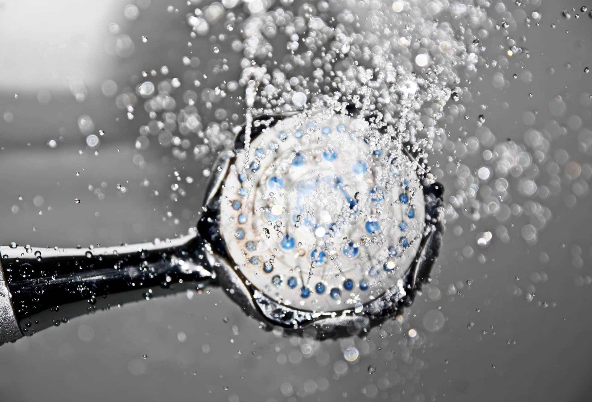 Water falling from a shower head
