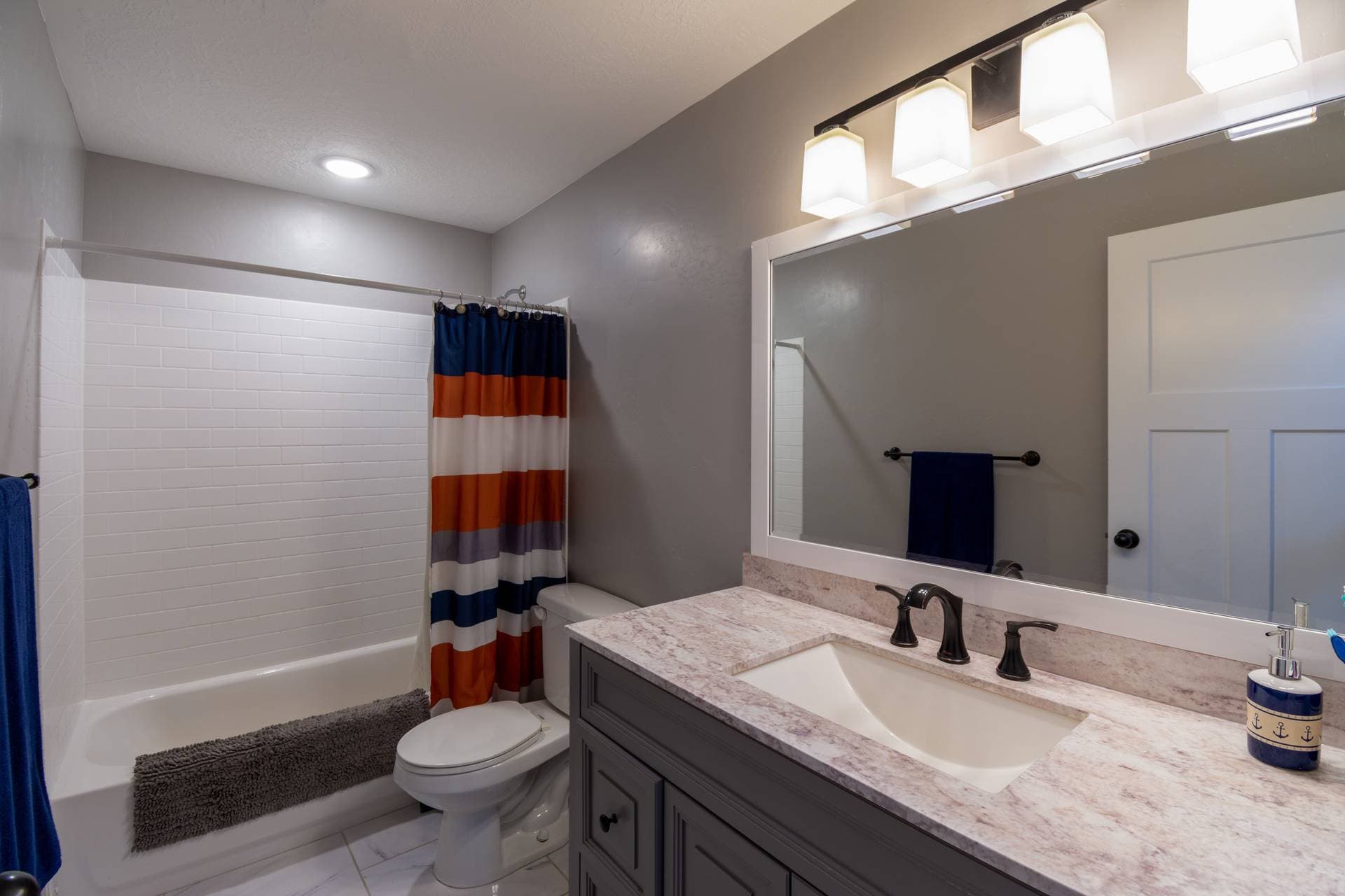 A white cotton shower curtain