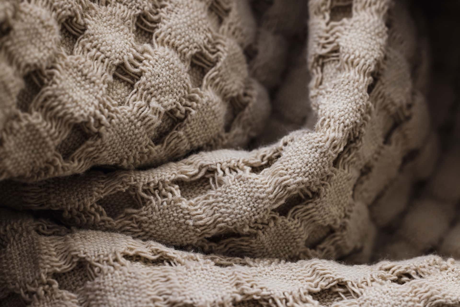 Close-up of a waffle weave textile