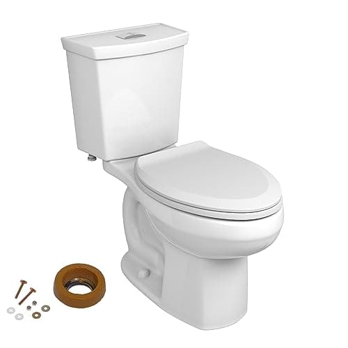 American Standard H2Option Two-Piece Dual Flush Chair Height Elongated Toilet with Seat and Wax Ring